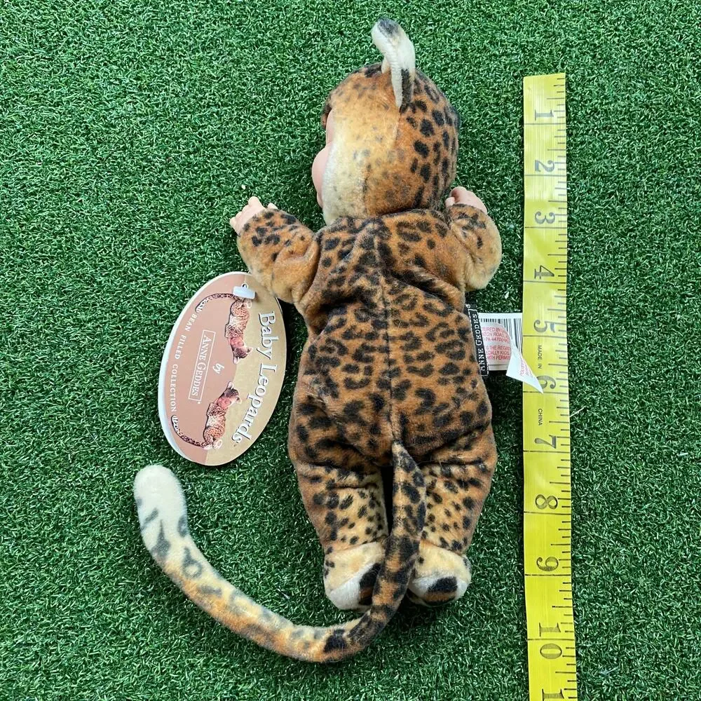 Vintage Anne Geddes Sleeping Baby Leopard Plush Stuffed Animal